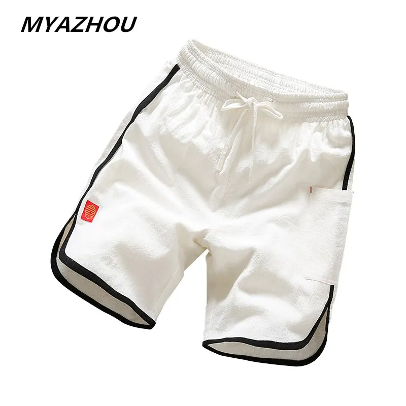 Хлопковые шорты Летние Пляжные Шорты однотонные повседневные шорты высокого качества с эластичной резинкой на талии модные шорты большого размера S-5XL