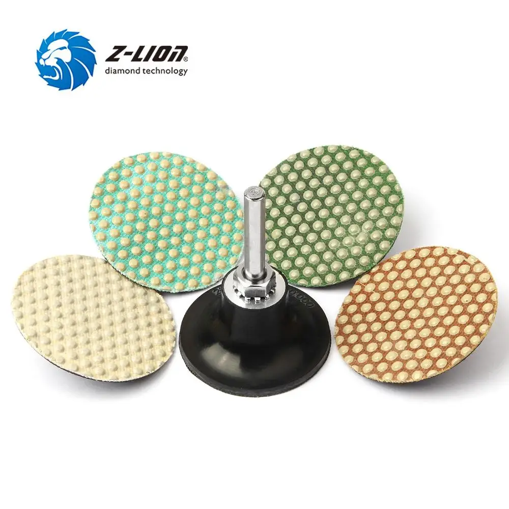 Z-LION 2 &quot4 шт Diamond Roll замок полировки диск с держателем 1/4&quot хвостовиком мокрой