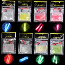 10 pièces/sac 4.5*40mm lucioles pour flotteur de pêche Fluorescent Lightstick lumière nuit flotteur tige lumières bâton lumineux foncé