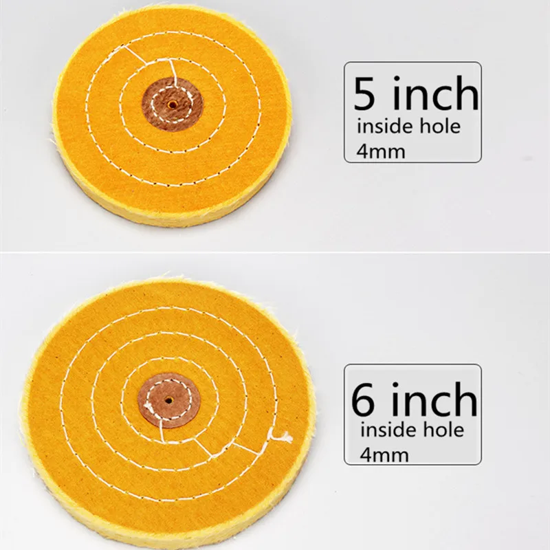 2 шт/лот хлопок стежка полировки ткань колеса " /100 мм, 5"/125 мм, " /150 мм для зеркальной полировки ювелирных изделий металлический инструмент