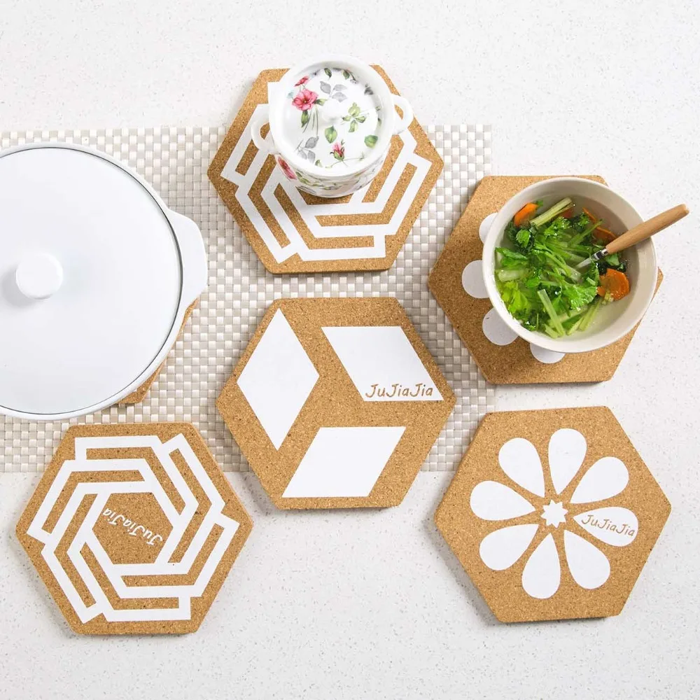 

OTHERHOUSE Wooden Coaster Placemat Cup Stand Pot Mat Pad Drink Holder Stand Hot Tableware Mat Coasters Napkins On The Table