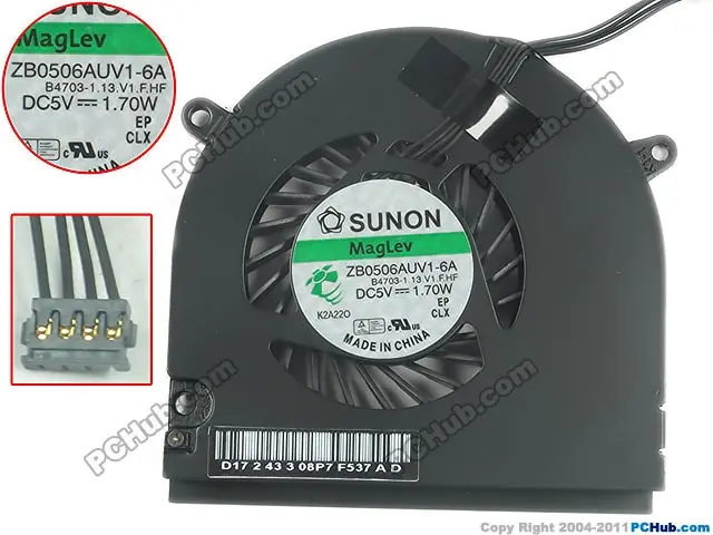 

SUNON ZB0506AUV1-6A, B4703-1.13.V1.F.HF DC 5V 1.70W Server Bare fan