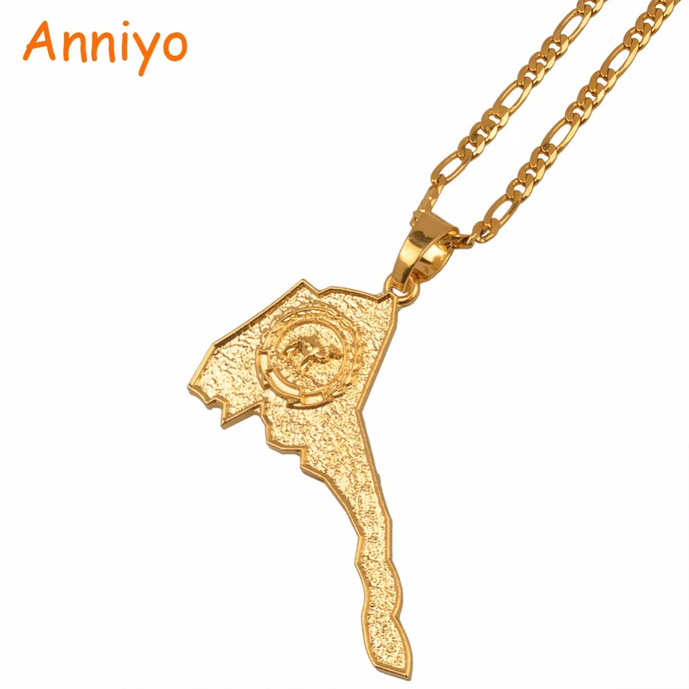 

Anniyo Eritrea Map & Flag Pendant and Necklaces for Unisex Women/Men,Gold Color Map of Eritrean Jewelry Gifts #094806