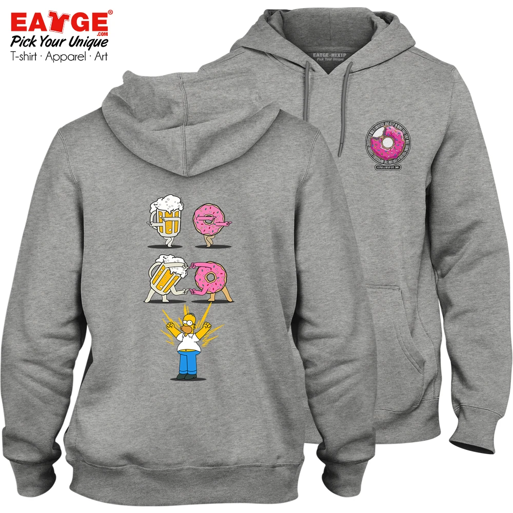 

Beer And Donut Are Homer's Favourites Fleece Hoodies Funny Cartoon Rock Creative Pop Brand Skate Novelty Women Men Sweatshirts