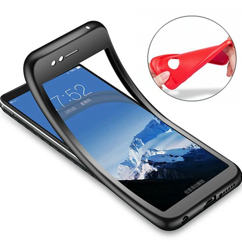 360 Degree Soft TPU Phone Case For Xiaomi Redmi Note 3 4 5A 4X S2 Soft Silicone Protective Cover For Xiaomi Pocophone F1 Case