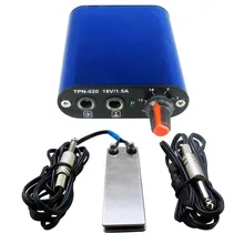 Hot Sale Tattoo Power Supply Set Kit Mini Blue Tattoo Power Supply Foot Pedal Switch Tattoo Silicone Clip Cord Tattoo Kit bjt tattoo foot switch tattoo power supply foot pedal stainless steel golden blue wire color