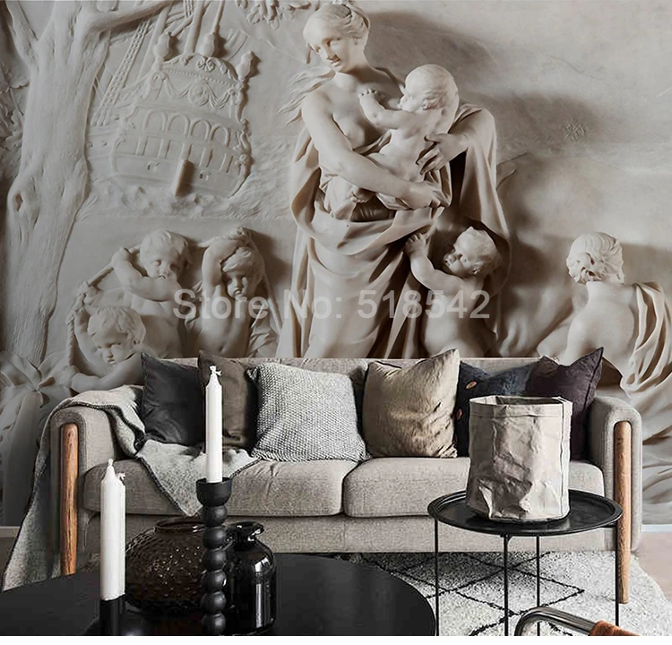 Пользовательские фото обои европейских Стиль 3D стереоскопический рельеф Ангел Большой Настенная живопись в гостинице Гостиная обои Спальня