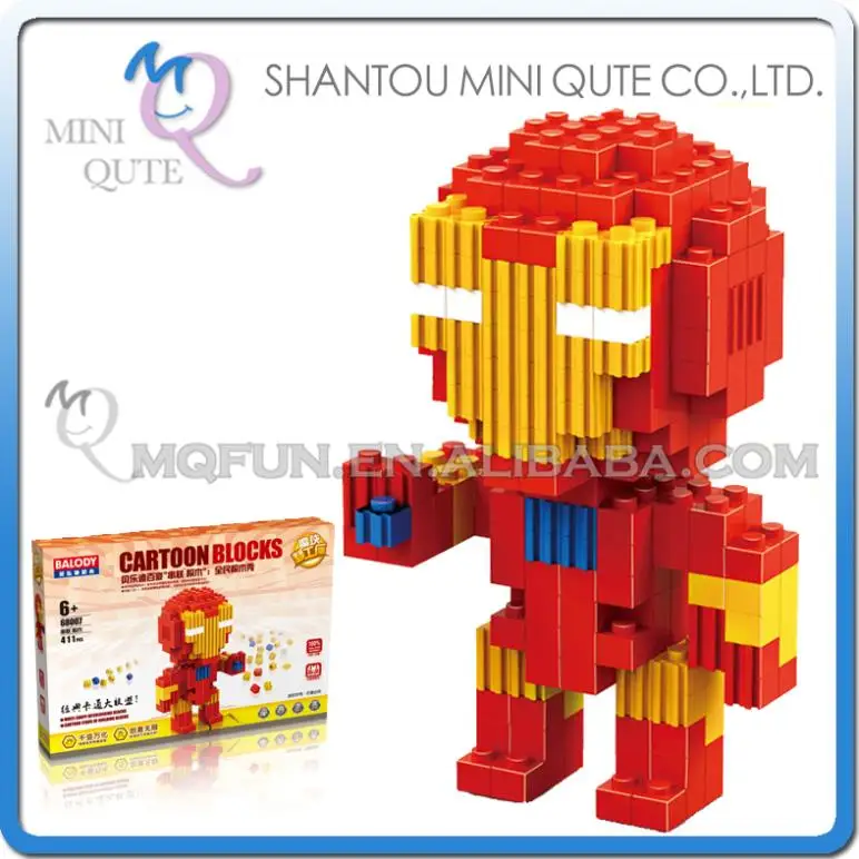 Mini Qute BALODY American Marvel Avenger super hero robot plastic Series connect building blocks
