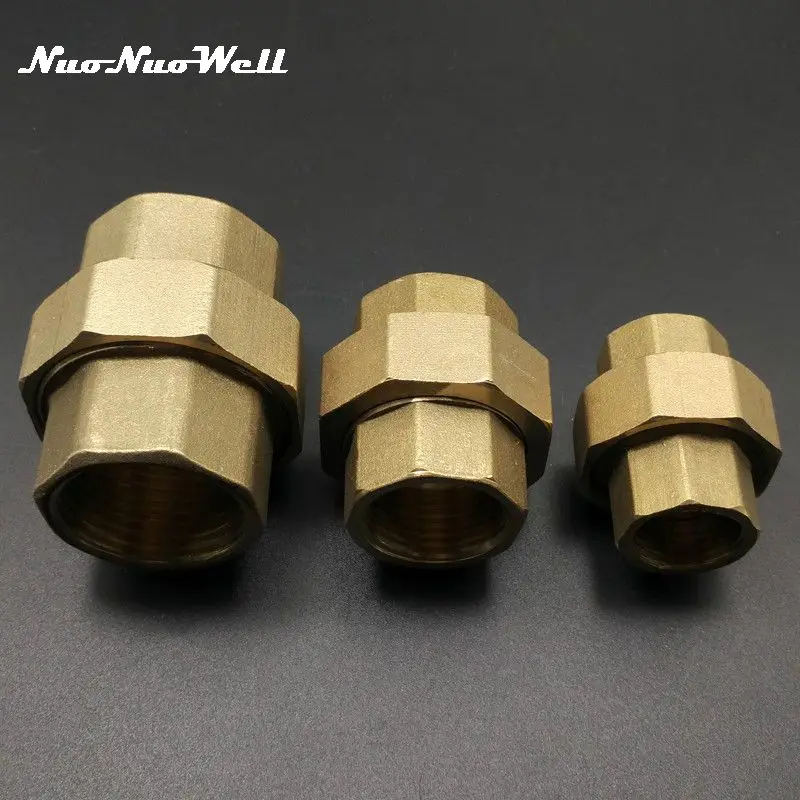 

1pc Brass Stainless steel Union Connector 1/2" 3/4" thread Straight Connector Gas tube Water meter Adapter garden irrigation