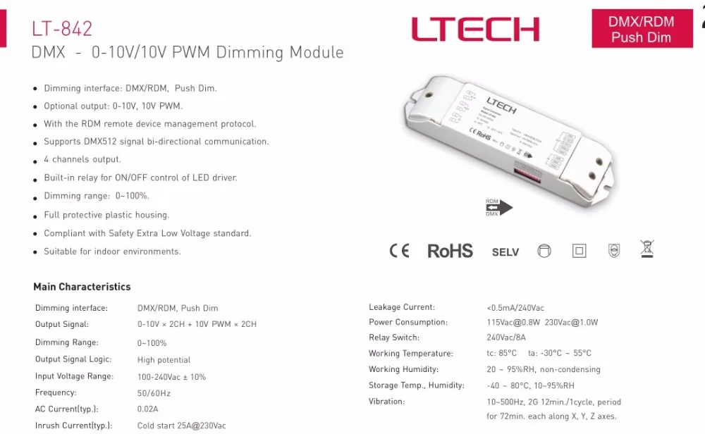 Lt 842 Dmx 0 10v 10v Pwm Dimming Module Rgb Controlers Aliexpress