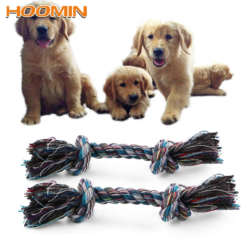 

HOOMIN Dog Toys Braided Bone Rope Dog Cotton Chew Knot Toy Fun Playing Rope Ball Outdoor Traning Ball Durable Puppy Accessories
