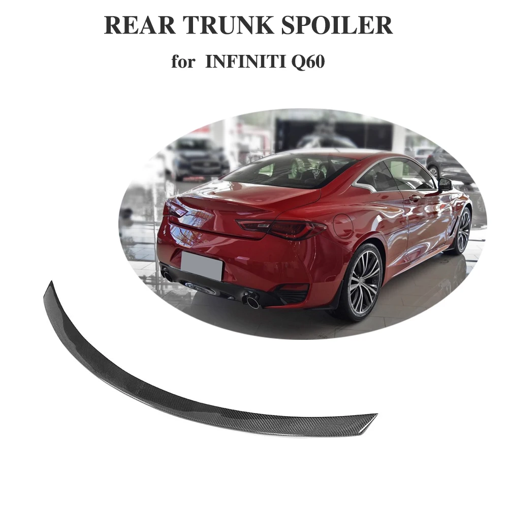 

Carbon Fiber Rear Trunk Spoiler Big Customized Boot Lip Wing For Infiniti Q60 Base Sport Coupe 2018 2019 Japan Style