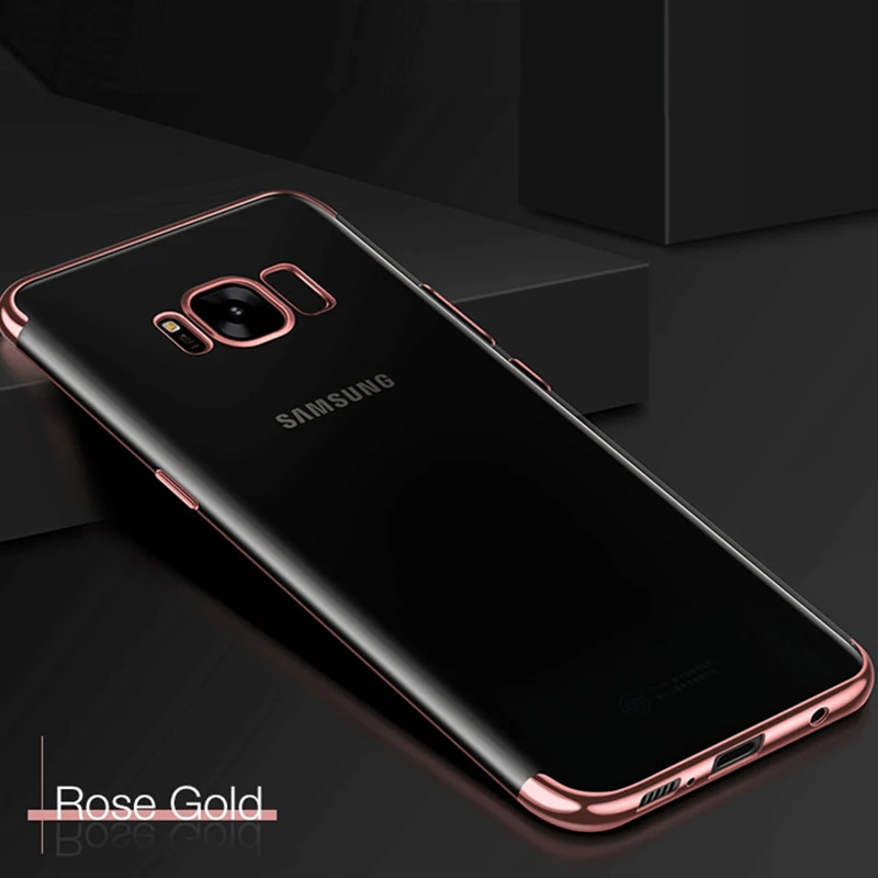 Покрытие Мягкий силиконовый чехол для samsung Galaxy S8 S9 S6 S7 край A3 A5 A7 J3 J5 J7 Prime J4 J6 J8 A6 A8 плюс крышка - Цвет: Rose Gold