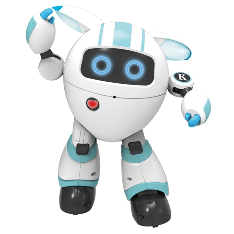 JJRC R14 Интеллектуальный программируемый робот игрушки дистанционное управление круглые роботы поддержка голосовой светодиодный светильник прогулочный слайд движение для детей - Цвет: Синий
