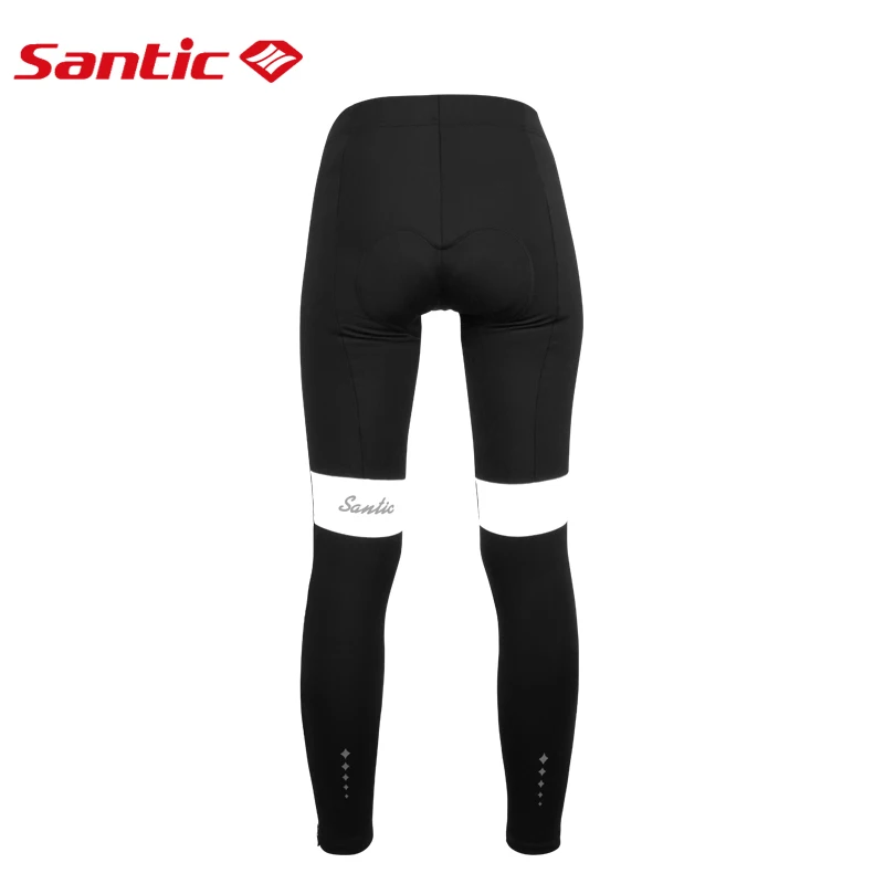 Santic женские штаны для велоспорта Зимние флисовые 4D подушечки светоотражающие