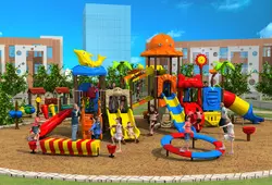 Индивидуальная детская игровая площадка из ПВХ для парка/школы/YLW-OUT171059
