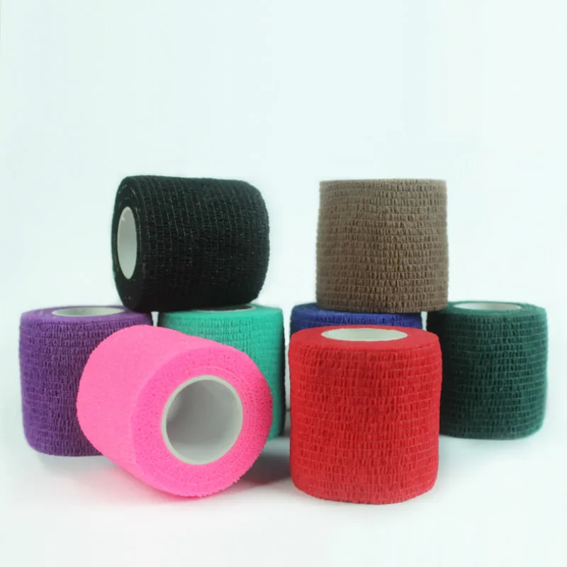 Disposable Self Adhesive Elastic Bandage For Handle With Tube Tightening Of Tattoo Accessories Random Color x1