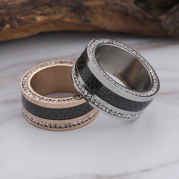 

KALEN Stainless Steel Charm Ring For Women Tri-Color Rings Bague Fashion Cubic Zircon Anillos Wedding Bands Jewelry Gifts