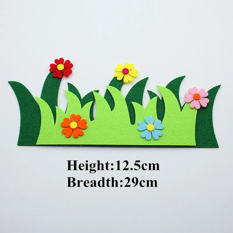  Hot Sell Felt Craft Cloth Felts Cutting Flower Grass Heart Appliques Diy Kids Room Decoration Stick - 32847827104