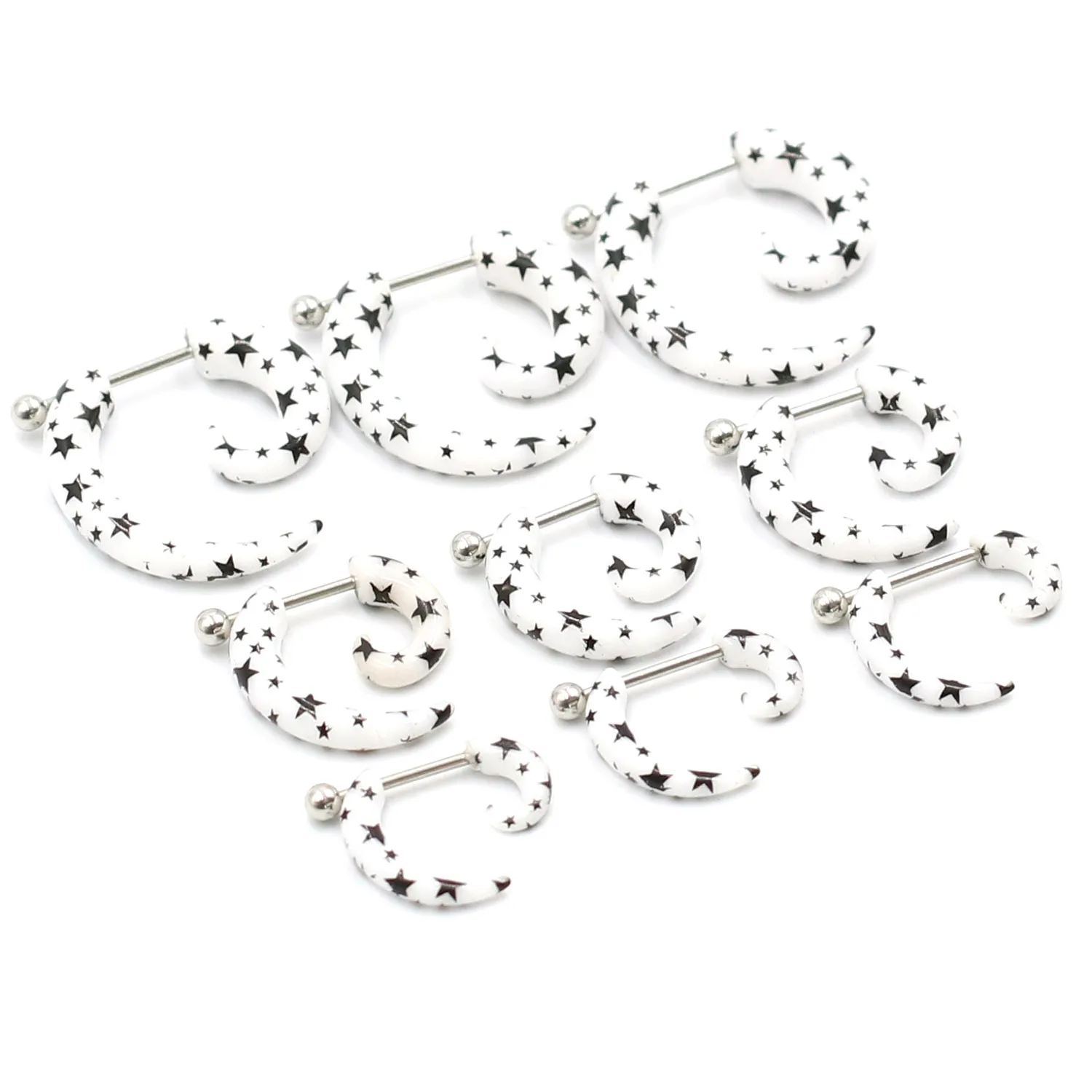 

1Pair Acrylic Zebra Fake Ear Taper Expander Cheater Plugs Piercing Fake Stretchers Piercing Jewelry 3/4/5