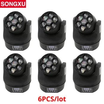 

SONGXU 6Pcs/lot Mini Bee Eyes Moving head Beam Washer stage effect Light/SX-MH0615A