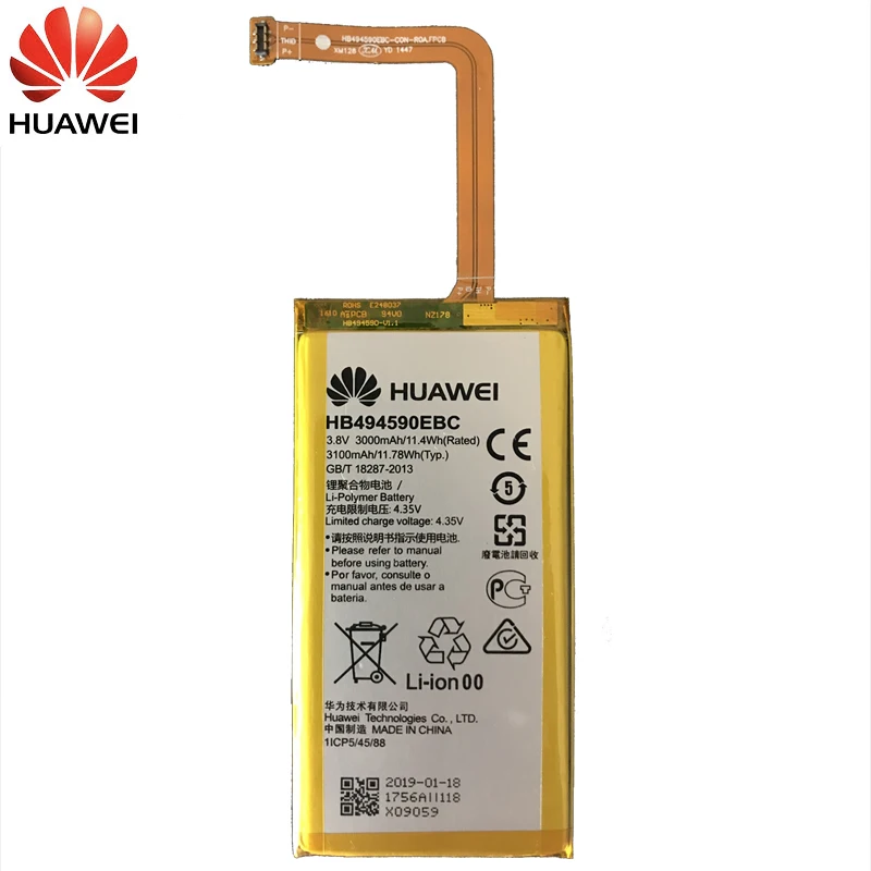 Huawei телефон Батарея HB494590EBC для huawei Honor 7 Glory PLK-TL01H ATH-AL00 PLK-AL10 замены батареи 3000 mAh