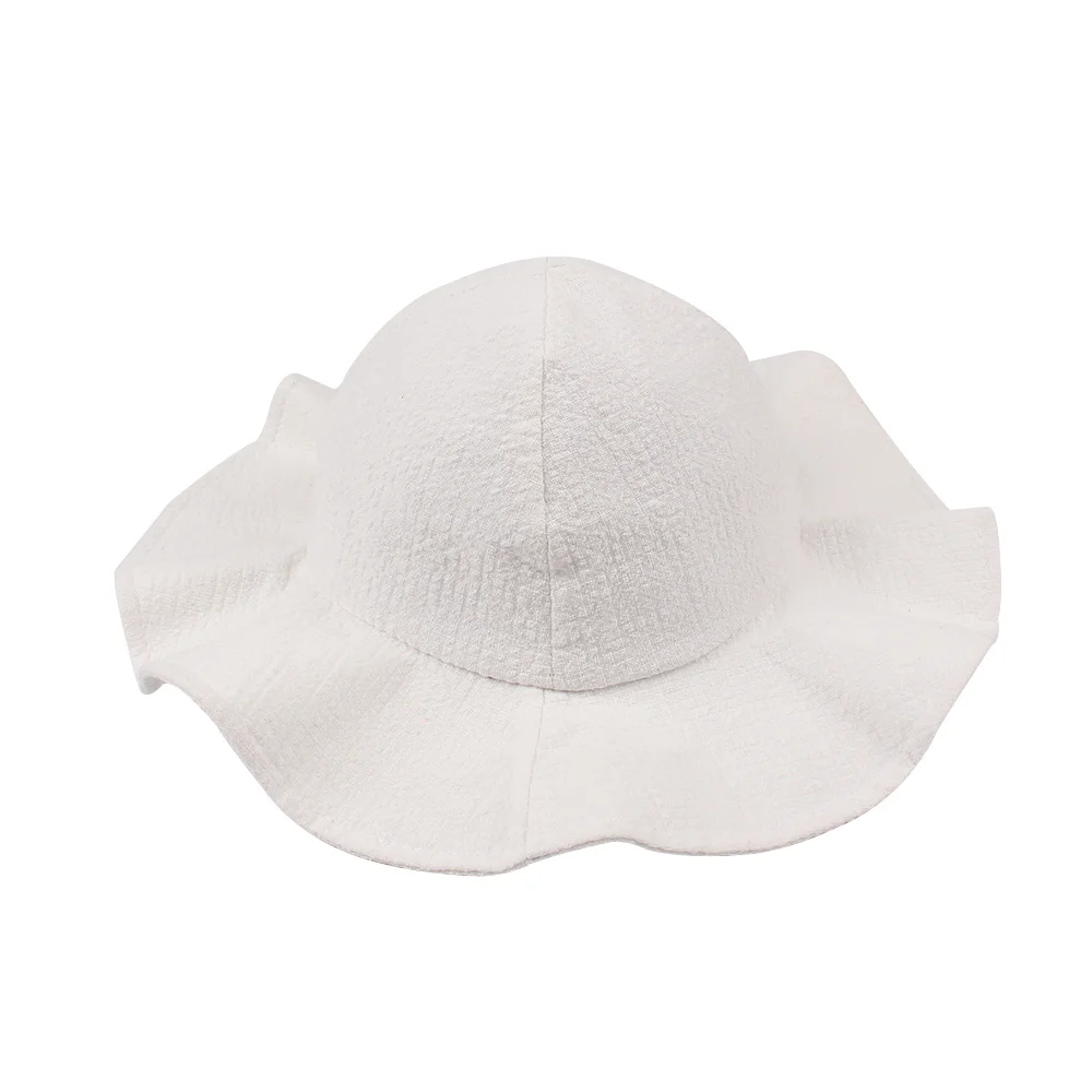 Fashion Panama Baby Girls Hat Cotton Sun Hat For Girls Lace-Up Wild Brim Beach Cap Bucket Hat Spring Summer Baby Girls Clothing (7)