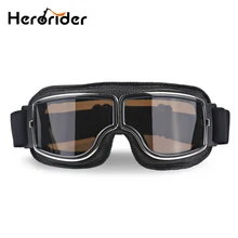 Herorider Universal Vintage Motorcycle Goggles Pilot Aviator Motorbike Scooter Biker Glasses Helmet Goggles Foldable For Harley