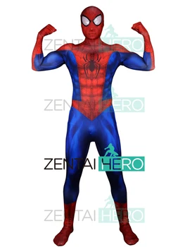 

Free Shipping 3D Printed Amazing Spider-Man Costume MCU Classic Spiderman Cosplay Superhero Halloween Zentai Bodysuit KY031