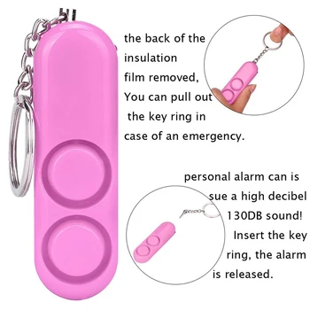 

Self Defense Keychain Alarm Super Loud Personal Alarm Security Anti-Attack Anti-Rape Emergency Alarm Keyring For Women