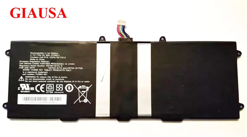 

NEW 743904-001 battery for HP SLATE Tablet 10 HD 10 INCH HSTNH-B17C battery HSTNH-B17C-S battery