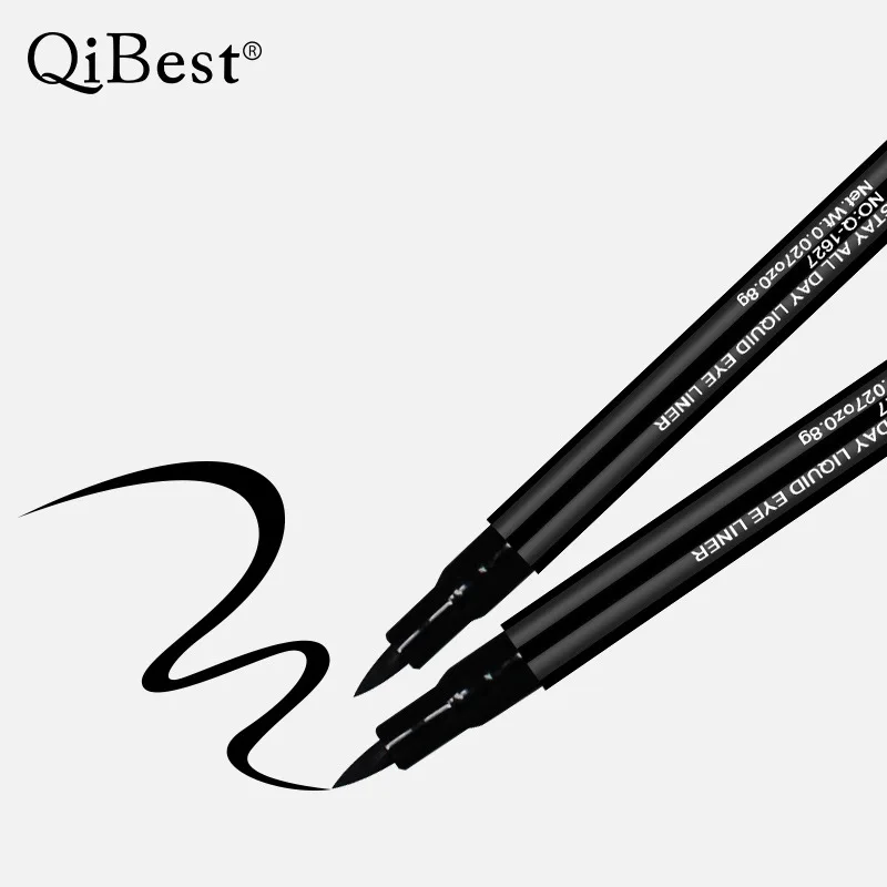 QIBEST Long-lasting Fast Quick Dry Black Eyeliner Pencil Waterproof Matte Thin Soft Nib for Women Makeup |