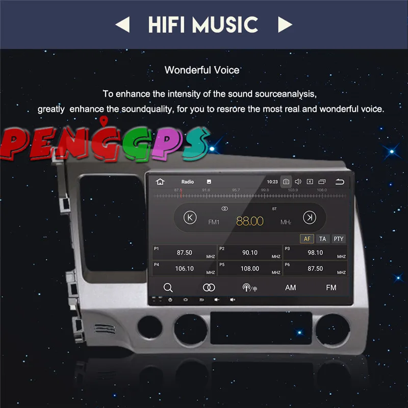 Perfect 10.2 inch Android 7.1 8.0 Car Radio GPS Navigation Headunit for Honda Civic Sedan 2007-2011 Multimedia no Car DVD Player Stereo 11