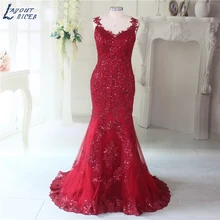 Robe de soiree, длинное вечернее платье русалки,, кружевные, с блестками, с вырезом в виде сердца, со шлейфом, вечерние кружевные платья, Vestido de festa