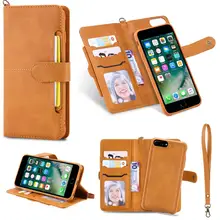 Флип-чехол для iPhone 7, 8 Plus, роскошный Съемный кожаный кошелек, чехол для телефона s, Магнитный чехол для iPhone 11 Pro, 8 Plus, 7 Plus, XS, XR, X