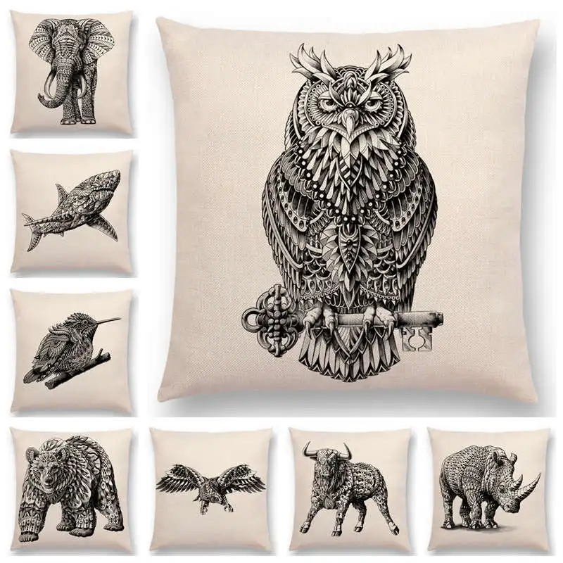 Home Decor Ornate HAPPY CAMPERS Sofa Waist Throw Cushion Cover Pillow Case Hot