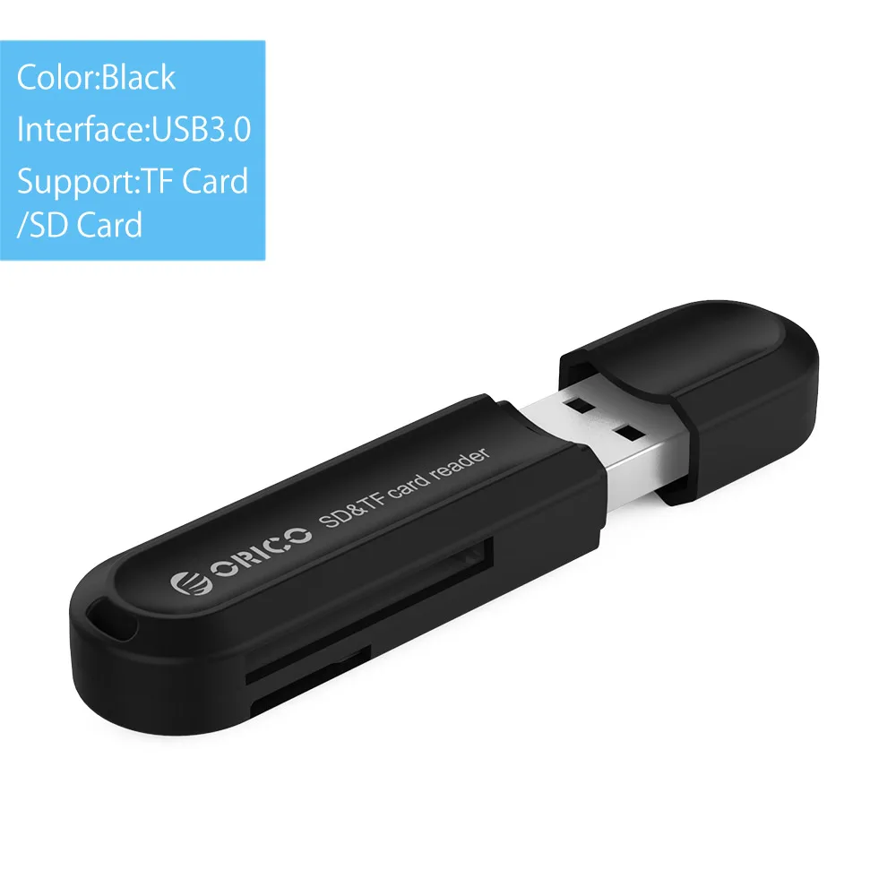 ORICO SD кард-ридер супер скорость USB 3,0 Micro SD TF кард-ридер максимальная поддержка 256 ГБ для компьютера USB 3,0 кард-ридер