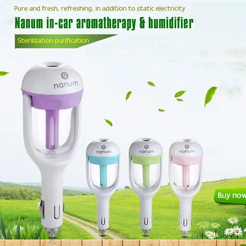 

Car Humidifier Air Purifier Freshener 50ML Essential Oil Diffuser Aromatherapy DC 12V Portable Auto Mist Maker Fogger 4Colors