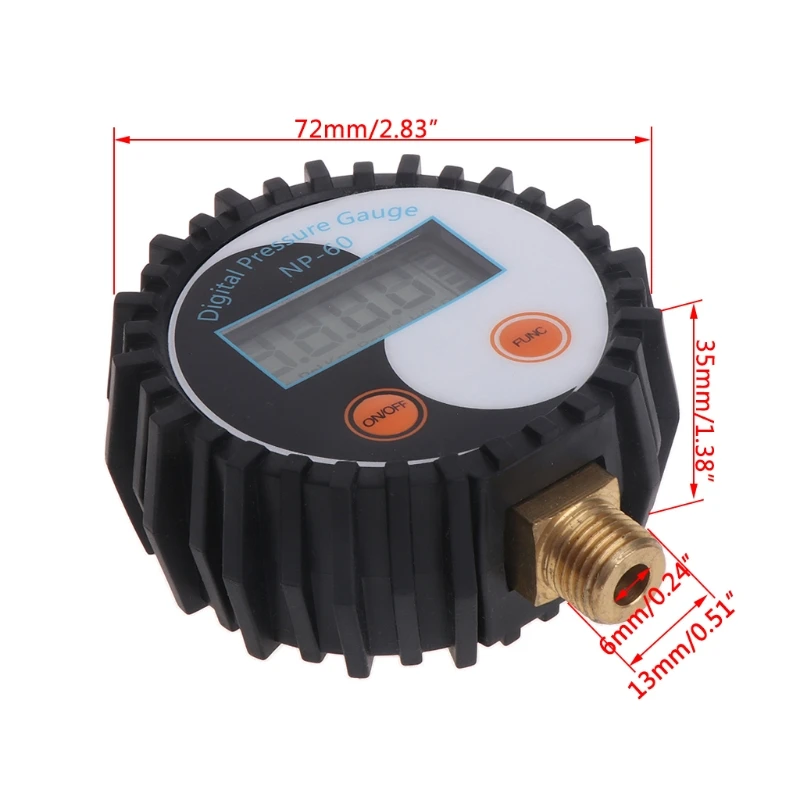 0 10 Bar G1/4 Battery Power Digital Gas Pressure Gauge Tester Detector