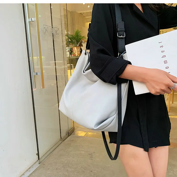 Новая Корейская версия диких сумок-мессенджеров, простая модная Большая вместительная сумка-тоут, женская большая сумка на плечо, C42-75