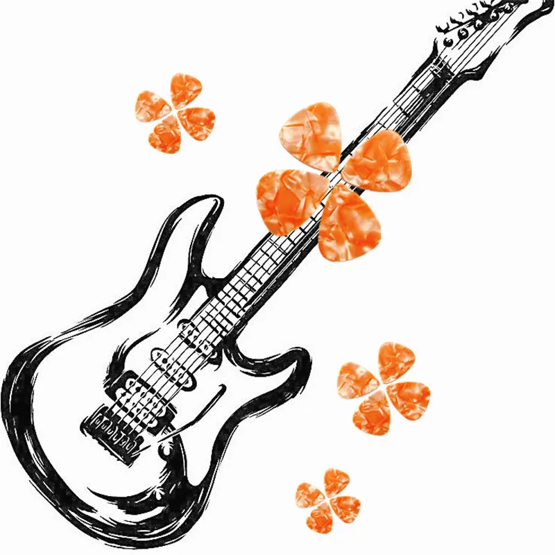 Медиаторы для гитары целлулоидные оранжевые 0 46/0 71/1 мм 100 шт.|Детали и аксессуары