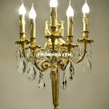 Декоративные Античные европейские бронзовые хрустальные настенные бра ламповый светильник для спальни гостиной Хрустальная подвеска настенный светильник