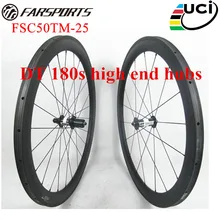 Super performance carbon cycling wheels with top hubs DT 180s & Sapim cx-ray , FSC50TM-25 road bike wheels tubular 50mm x 25mm