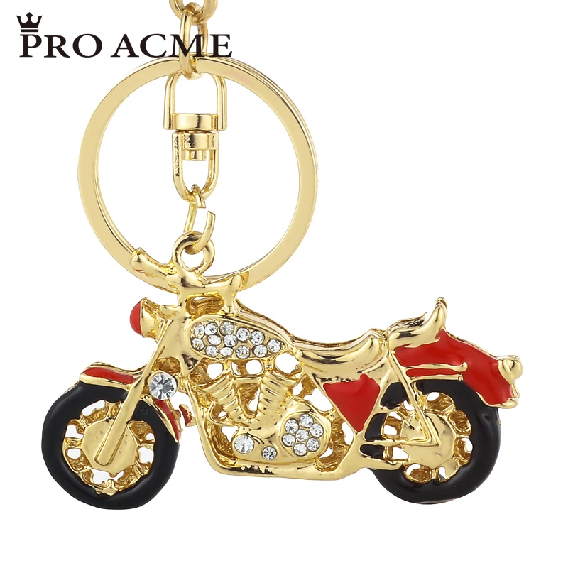

Pro Acme Fashion Cool Motorcycle Keychains for Men Crystal Enamel Car Key Chain Holder Rings Bag Pendant Friend Gift PWK0860