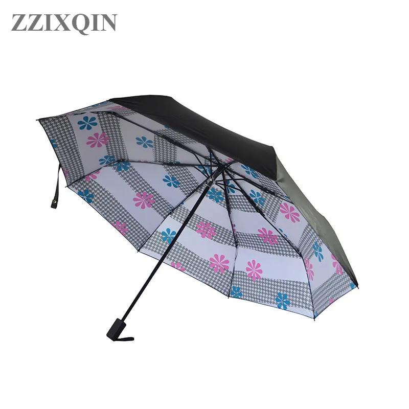 2018 New Black Plastic Umbrella Small Fresh Sunscreen UV Umbrella