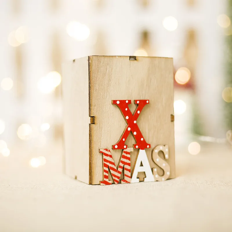 Рождественский мини деревянный подсвечник, украшения для дома, вечерние, для дома, рождественская елка, деревянный подсвечник, ручной работы, зимний декор - Цвет: Type 3