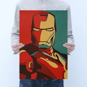 

Movie super hero action figure iron man Poster retro figure Bar Bedroom Decorative Poster stickers muraux for kids