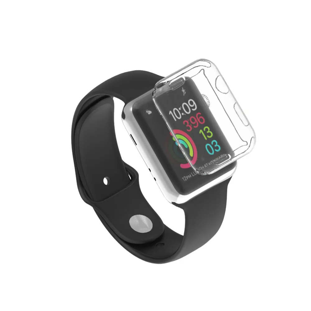 Мягкий ТПУ силиконовый защитный чехол для Apple Watch SE Cover Series 6 5 4 3 2 Bumper 40 мм 44 38 42 iWatch