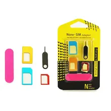 5 in 1 Metal Micro SIM Card To Standard Adapter Converter Set Card Slot SIM Card Case Set Tools For iPhone Android Mobile Phone
