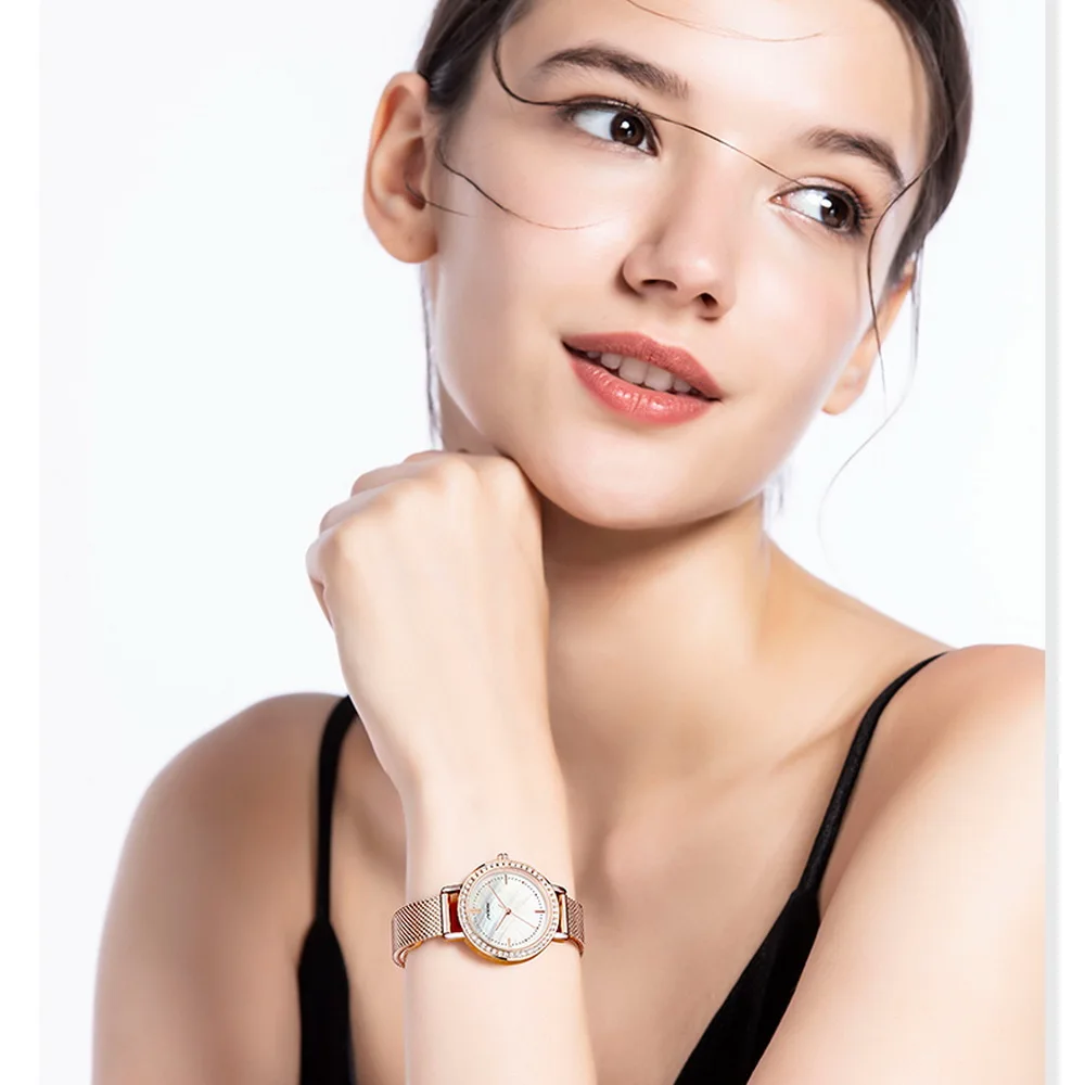 SINOBI Новые женские роскошные брендовые часы простые Кварцевые женские водонепроницаемые наручные часы женские модные повседневные часы reloj mujer